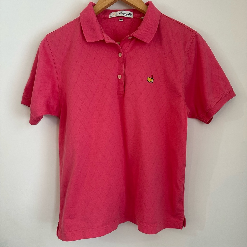 Masters Magnolia Lane Golf Polo Vibrant Pink Masters‎ Logo 100% Cotton Women’s M